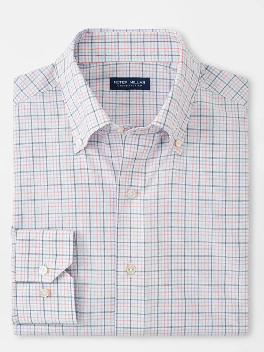 Peter Millar Getz Performance Poplin Sport Shirt in Navy