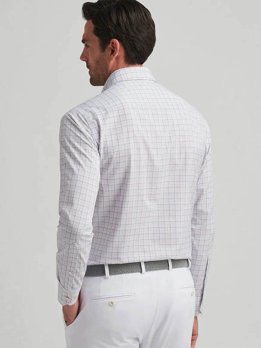 Peter Millar Getz Performance Poplin Sport Shirt in Navy