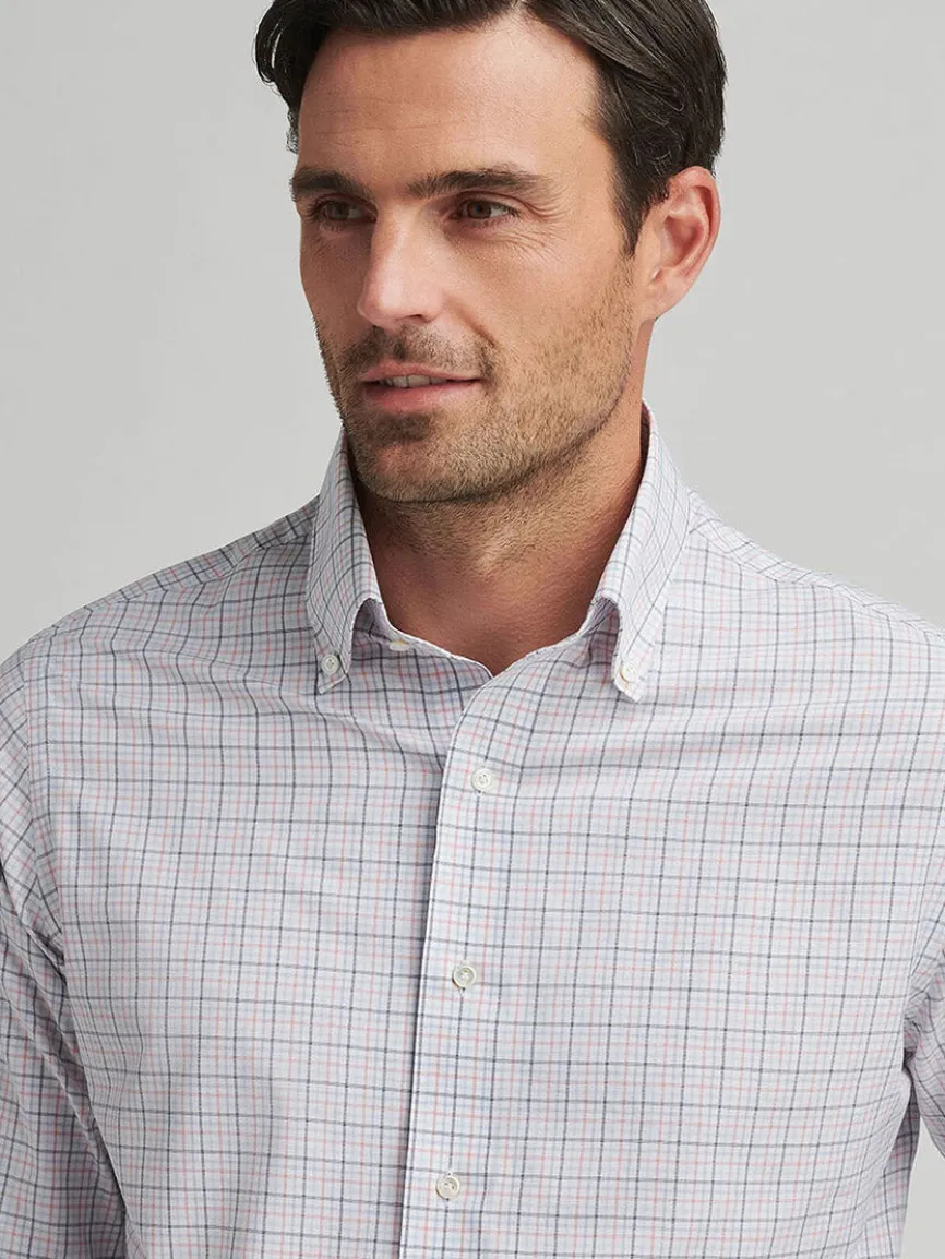 Peter Millar Getz Performance Poplin Sport Shirt in Navy
