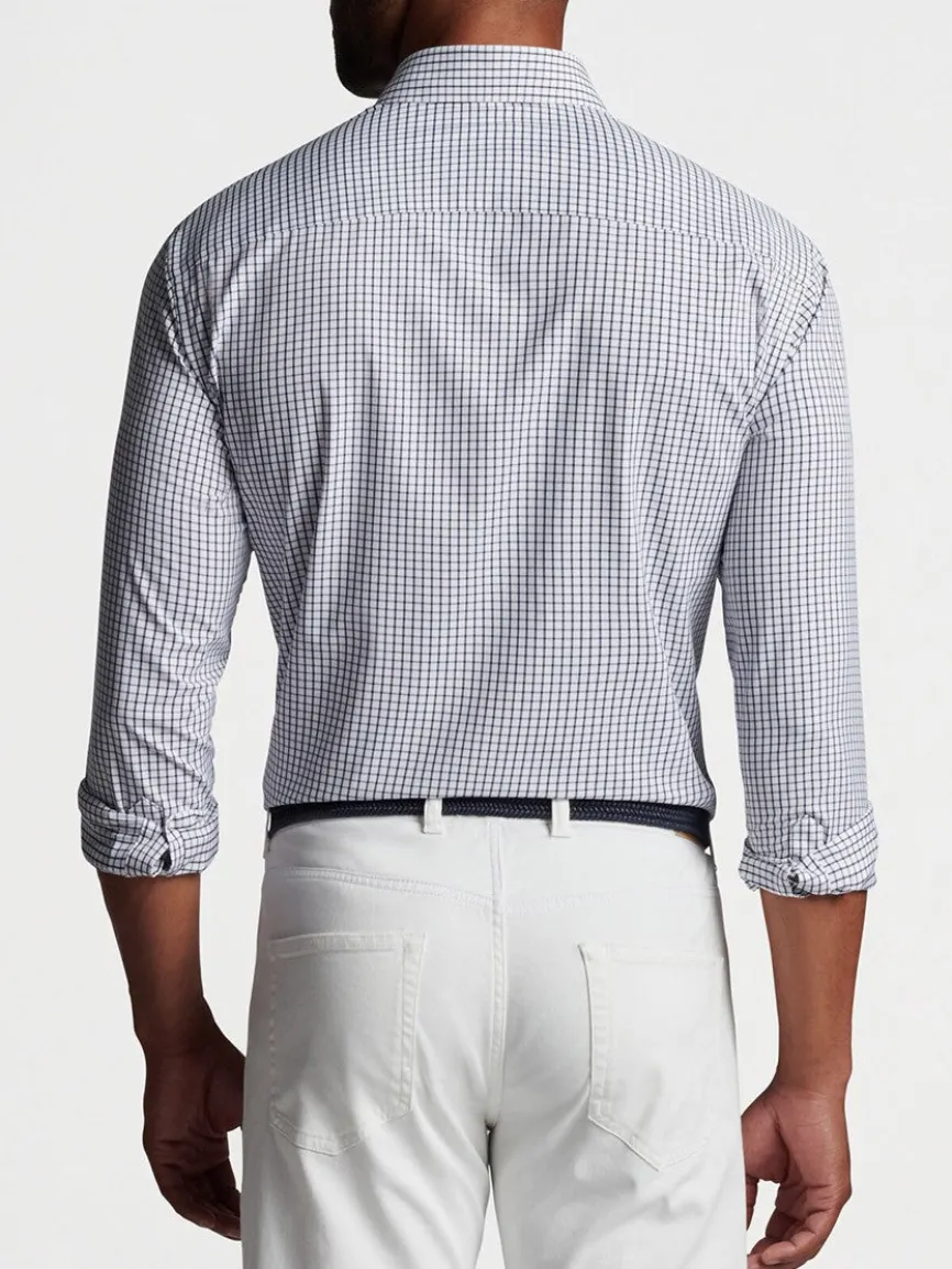 Peter Millar Hanford Performance Twill Sport Shirt in Navy