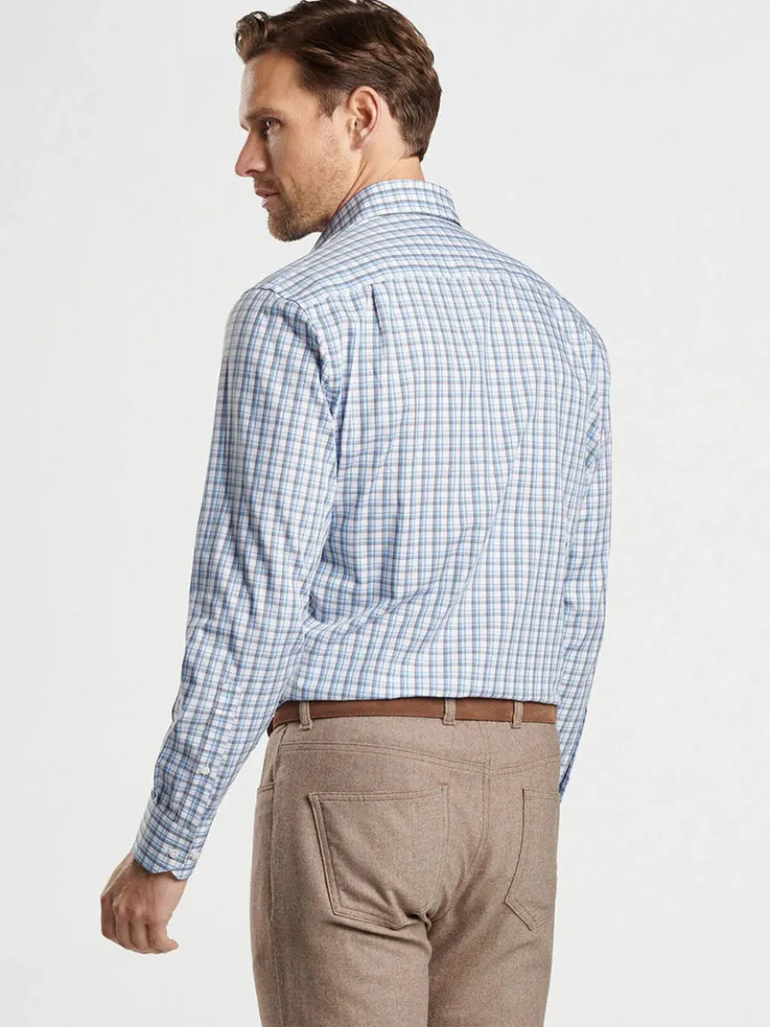 Peter Millar Howgill Cotton Sport Shirt in Brook Blue
