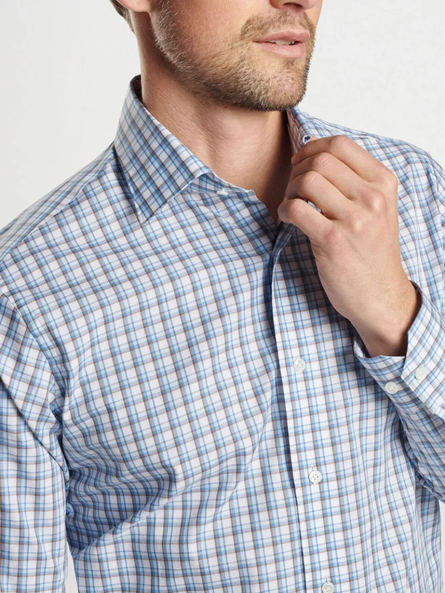 Peter Millar Howgill Cotton Sport Shirt in Brook Blue