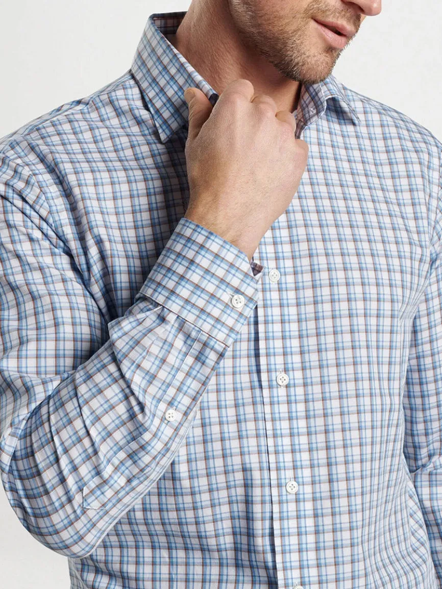 Peter Millar Howgill Cotton Sport Shirt in Brook Blue