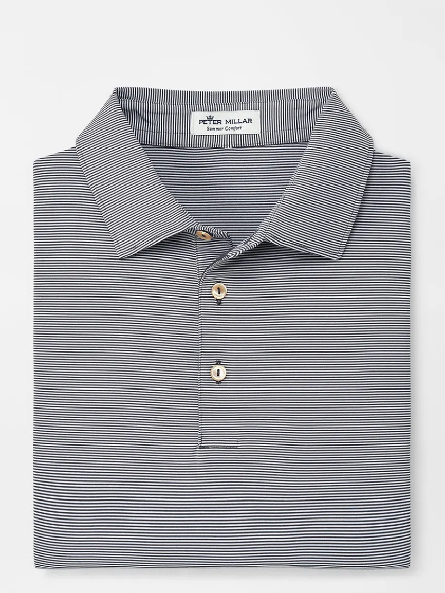 Peter Millar Jubilee Stripe Performance Polo in Iron