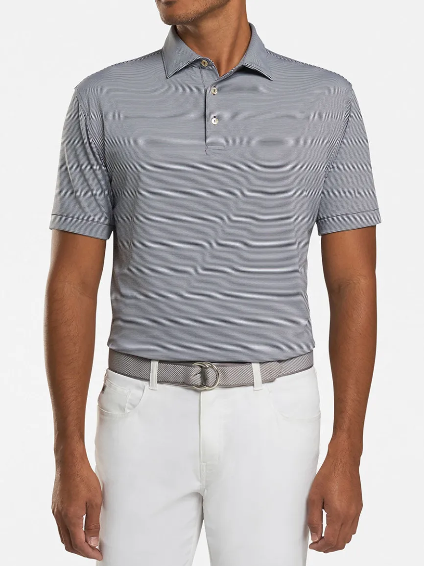 Peter Millar Jubilee Stripe Performance Polo in Iron