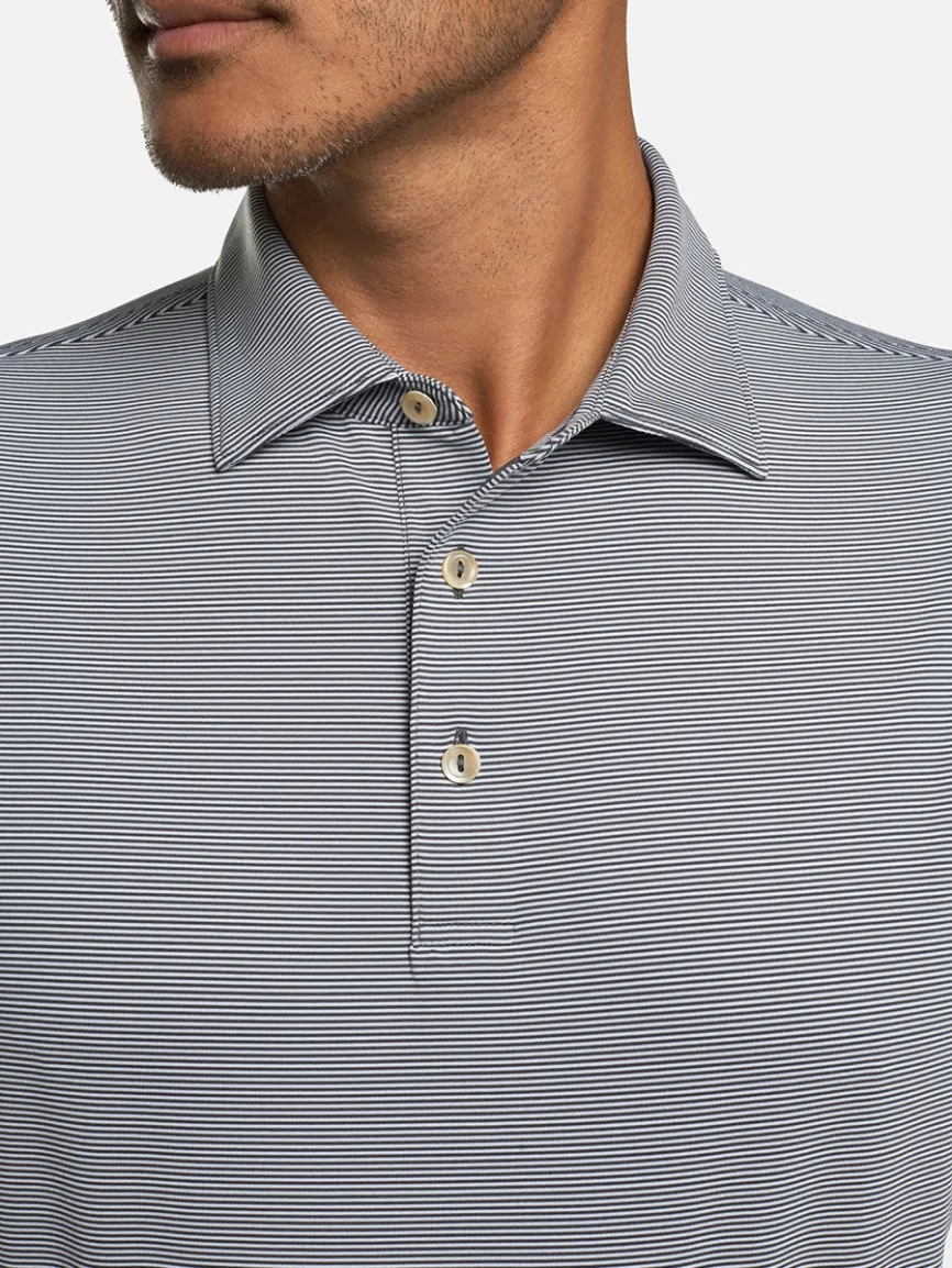 Peter Millar Jubilee Stripe Performance Polo in Iron