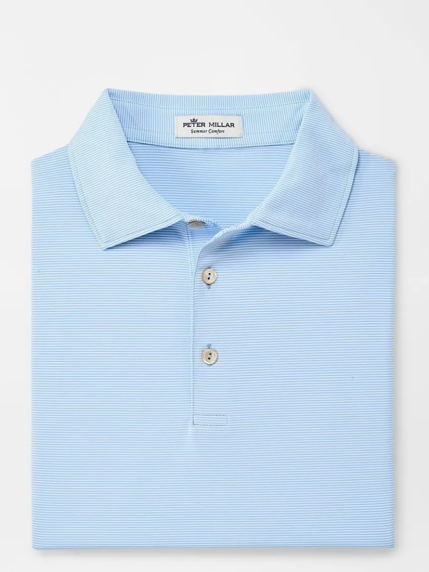 Peter Millar Jubilee Stripe Performance Polo in Cottage Blue