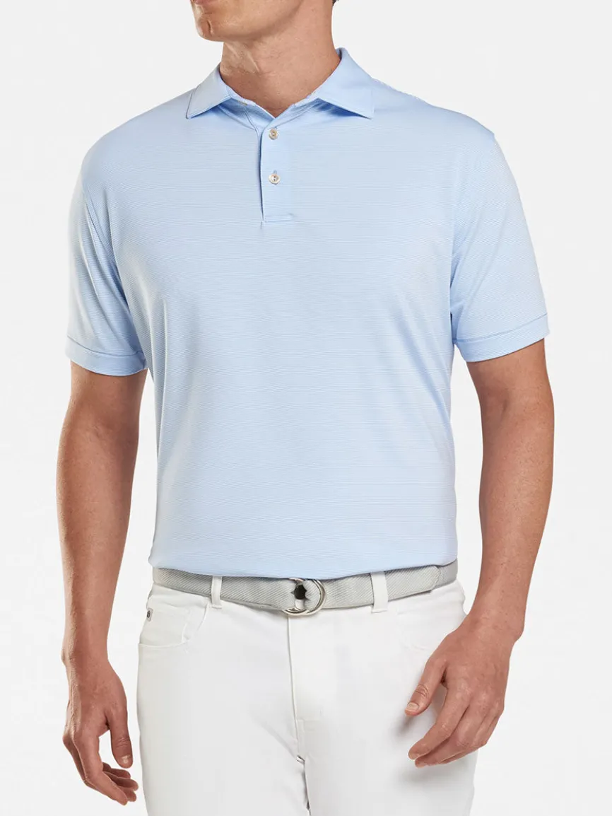 Peter Millar Jubilee Stripe Performance Polo in Cottage Blue