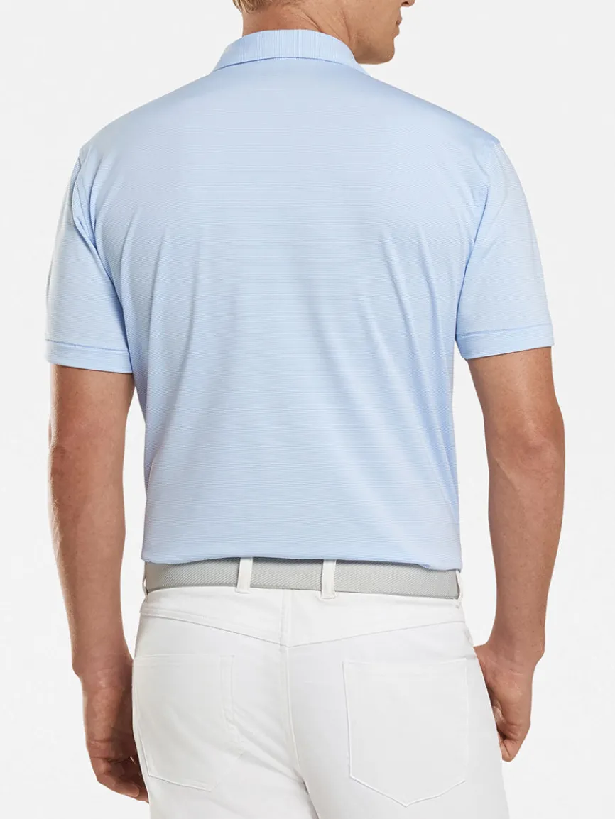 Peter Millar Jubilee Stripe Performance Polo in Cottage Blue
