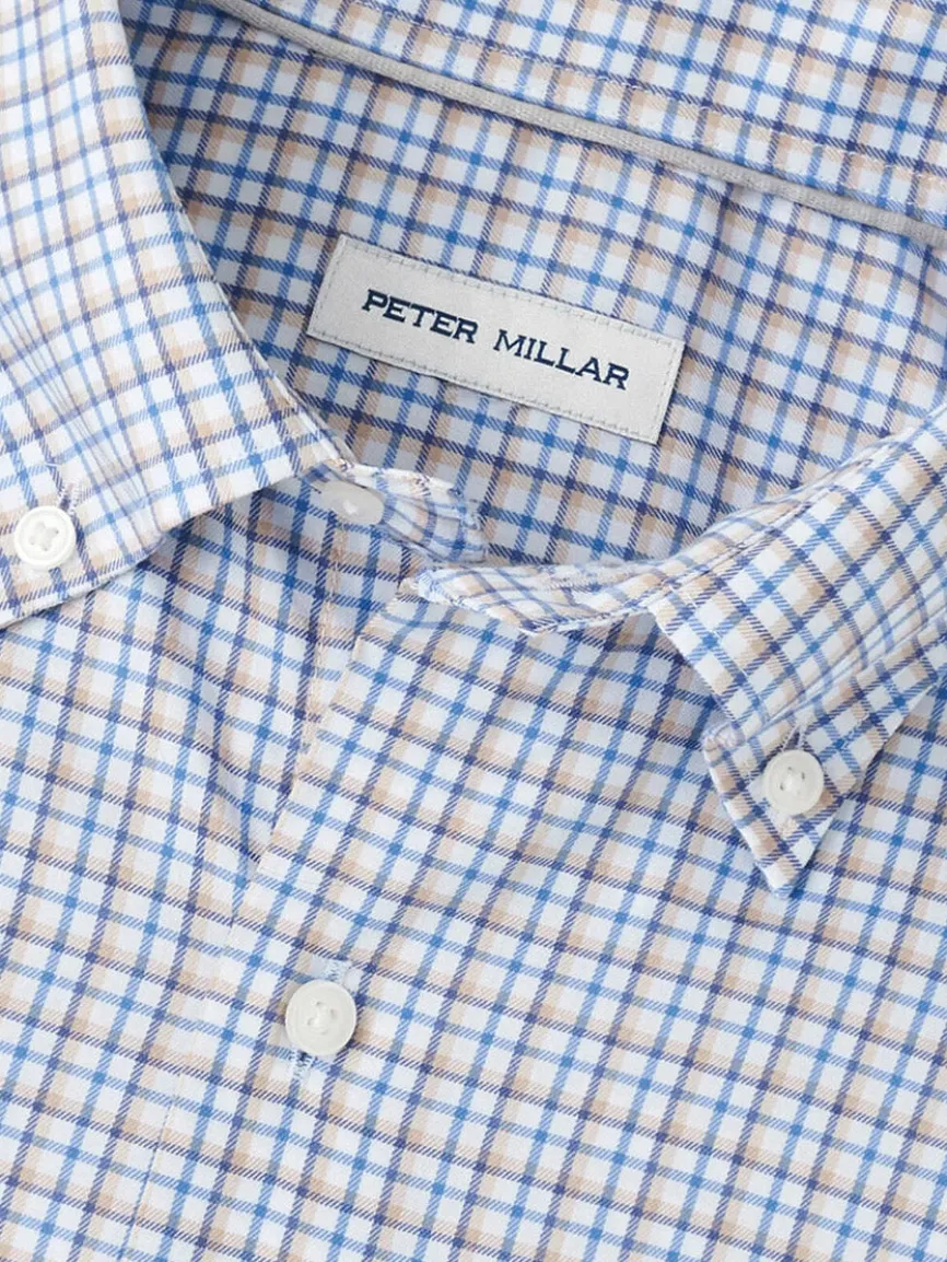 Peter Millar Julian Crown Lite Cotton-Stretch Shirt in Evening Tide