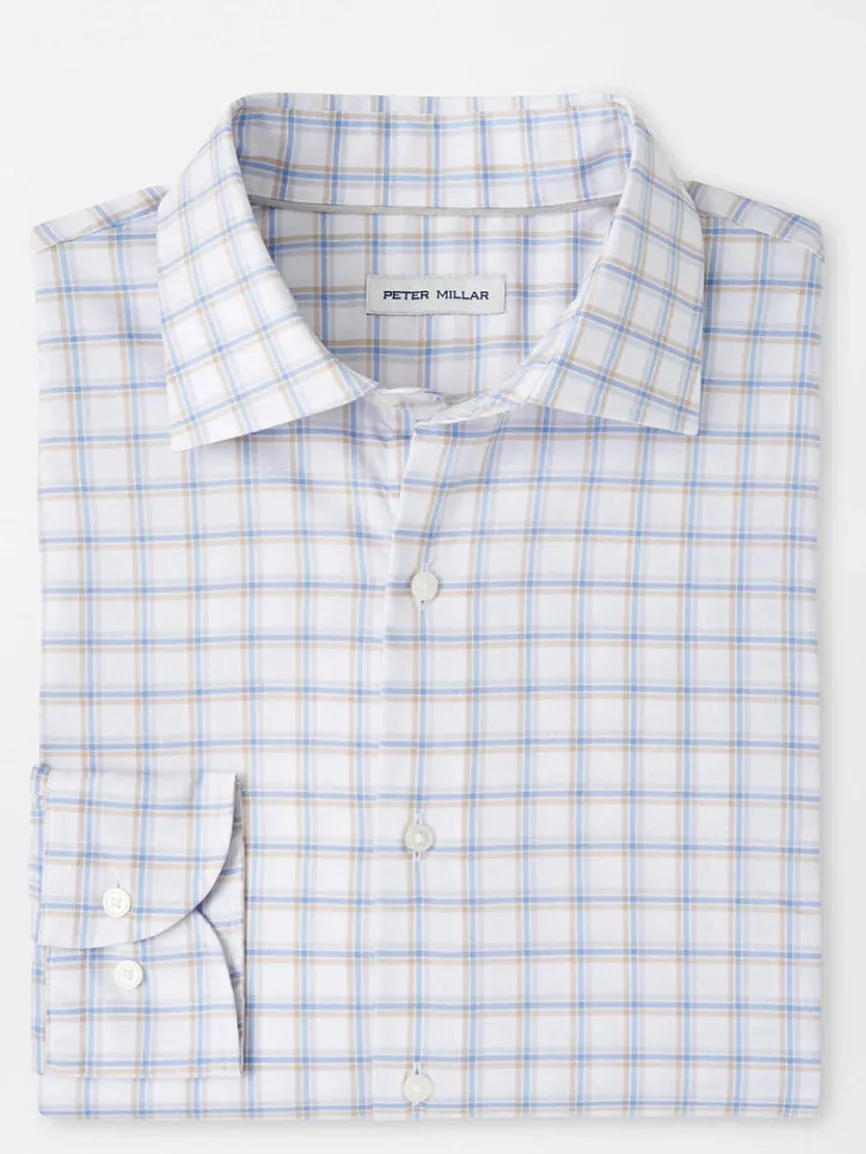 Peter Millar Lenox Crown Lite Cotton-Stretch Sport Shirt in White