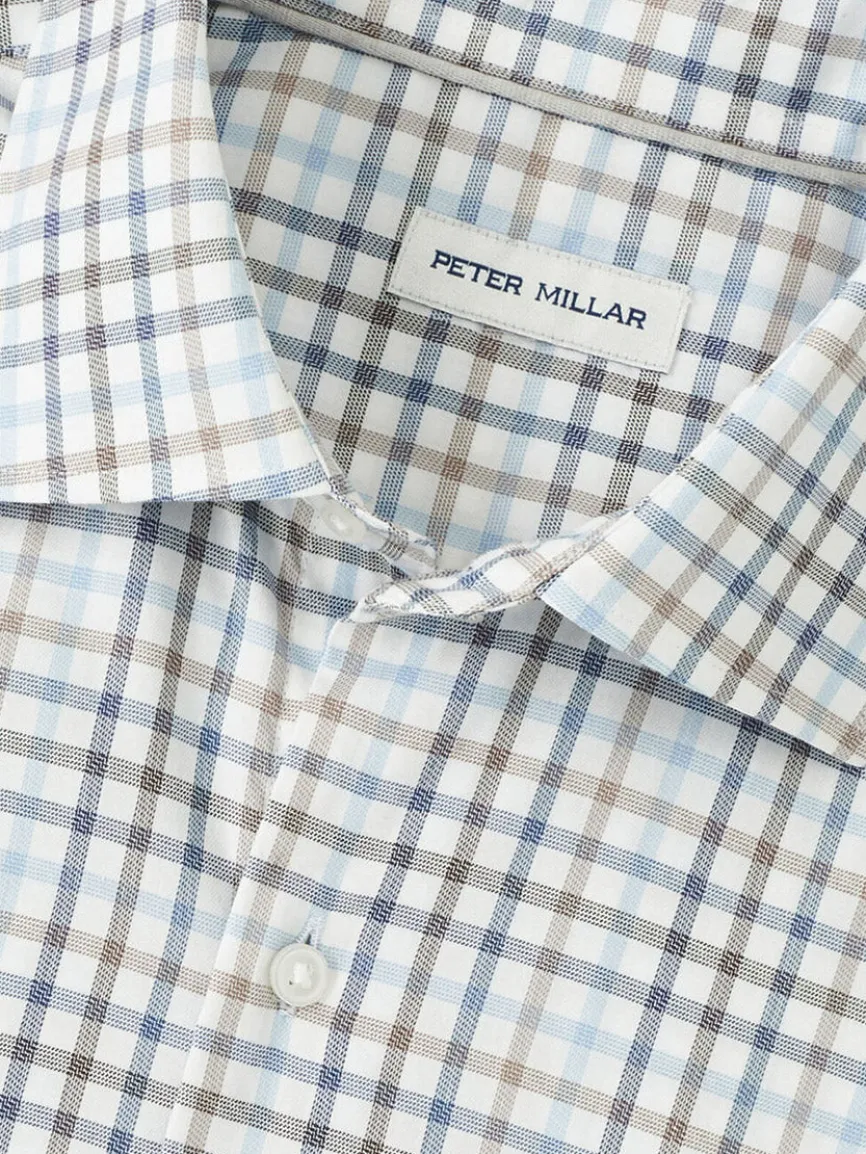 Peter Millar North Coast Crown Lite Cotton-Stretch Sport Shirt in Blue Haze