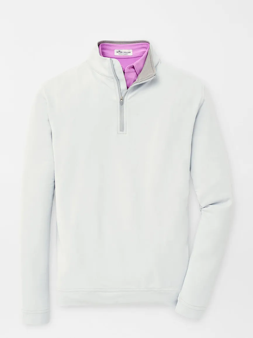 Peter Millar Perth Performance Quarter-Zip in British Grey
