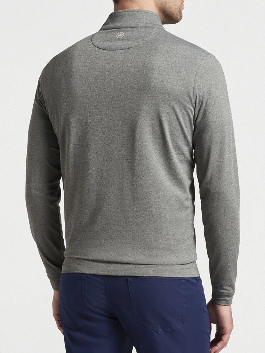 Peter Millar Perth Melange Performance Quarter-Zip in Smoke
