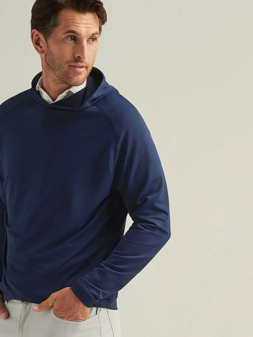 Peter Millar Pine Performance Hoodie in Navy