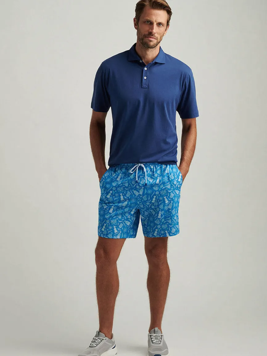 Peter Millar Saltwater Spirits Swim Trunk in Blue Macaw
