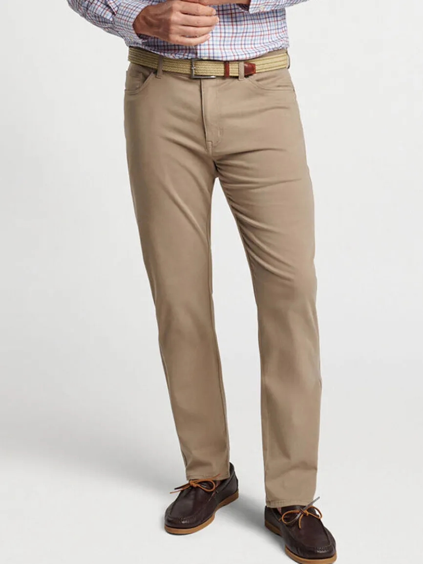 Peter Millar Signature Sateen Five-Pocket Pant in Grain