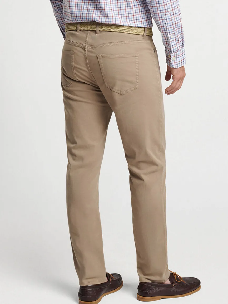 Peter Millar Signature Sateen Five-Pocket Pant in Grain