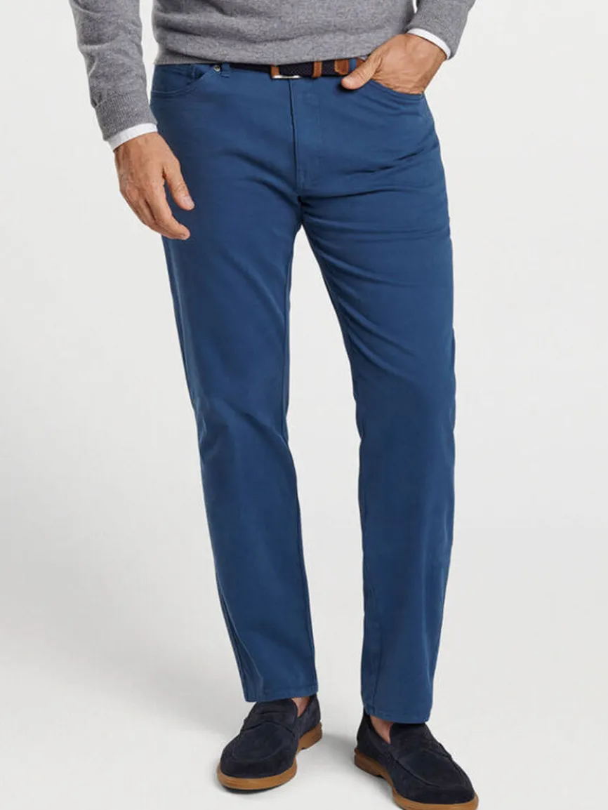 Peter Millar Signature Sateen Five-Pocket Pant in Navy
