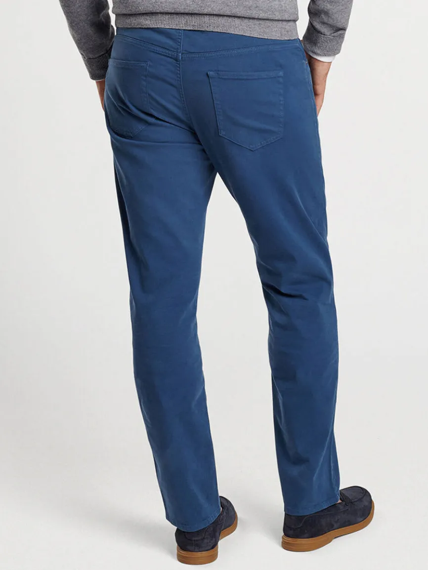 Peter Millar Signature Sateen Five-Pocket Pant in Navy
