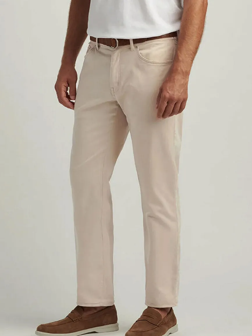 Peter Millar Signature Sateen Five-Pocket Pant in Sand