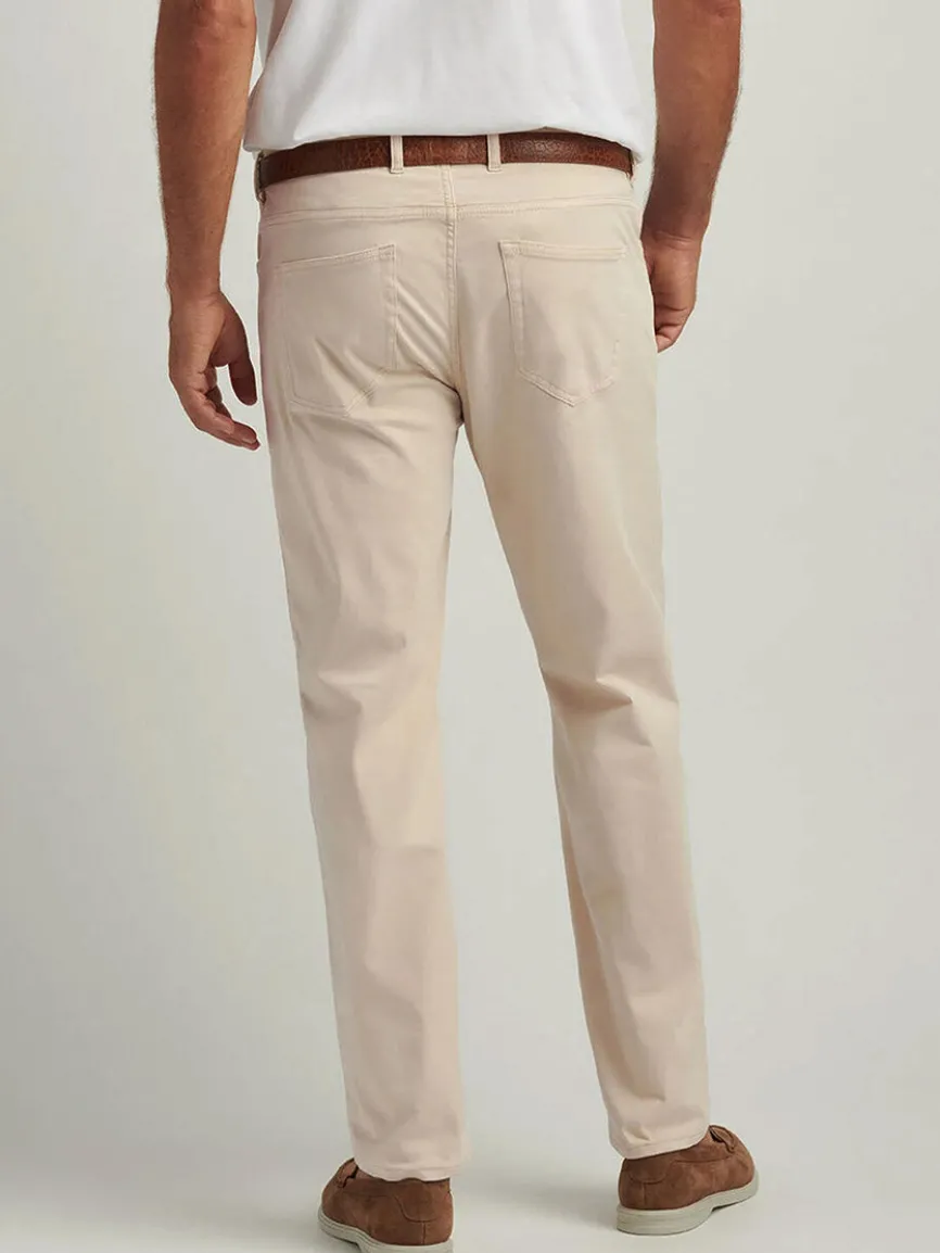 Peter Millar Signature Sateen Five-Pocket Pant in Sand