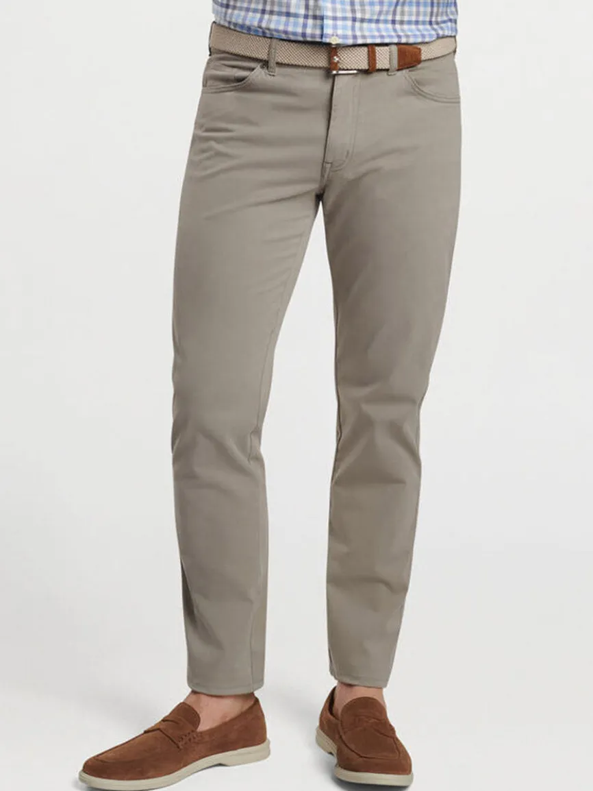 Peter Millar Signature Sateen Five-Pocket Pant in Gale Grey