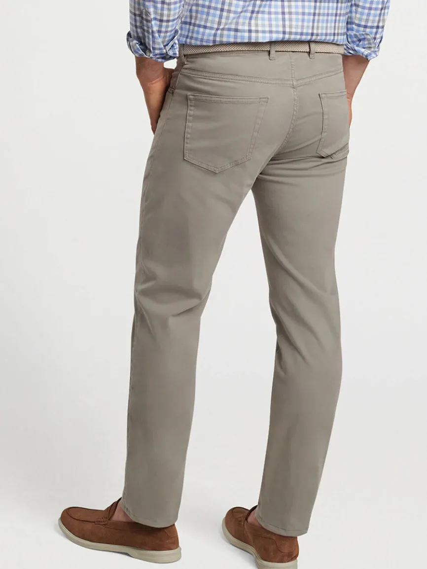 Peter Millar Signature Sateen Five-Pocket Pant in Gale Grey