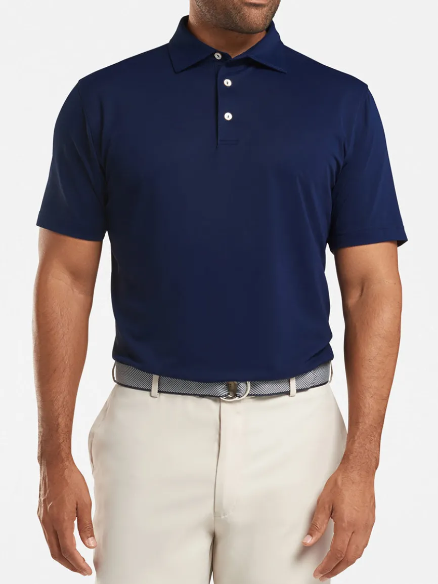 Peter Millar Solid Performance Mesh Polo in Navy