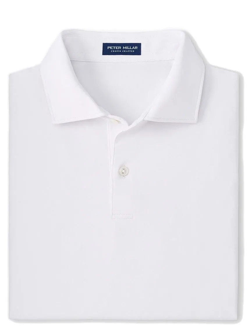 Peter Millar Solid Performance Jersey Polo in White