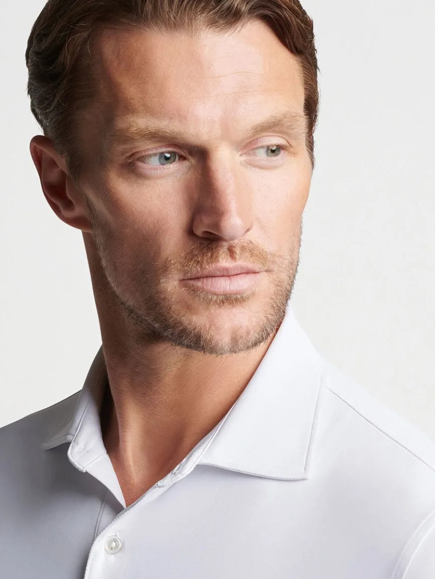 Peter Millar Solid Performance Jersey Polo in White
