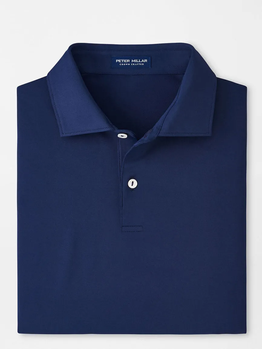 Peter Millar Solid Performance Jersey Polo in Navy