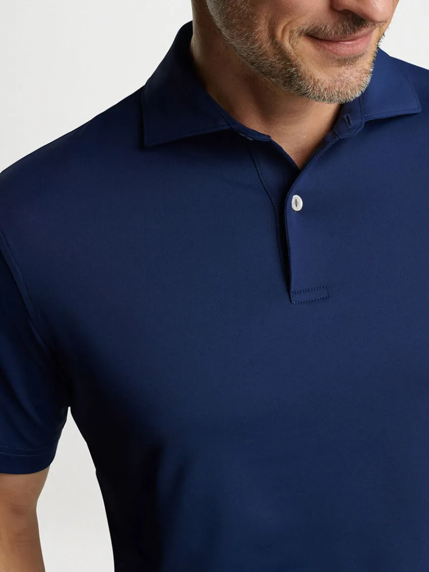 Peter Millar Solid Performance Jersey Polo in Navy