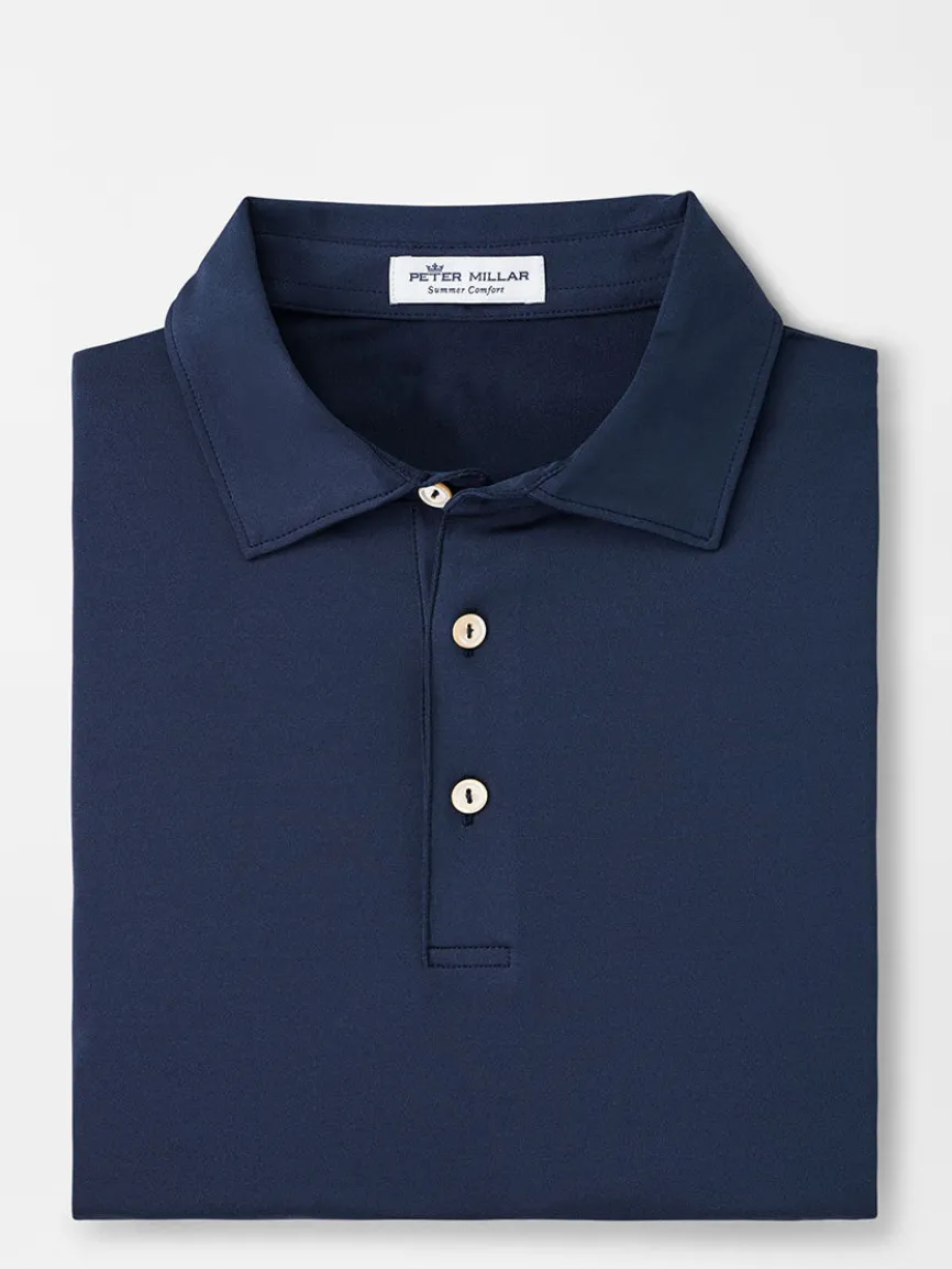 Peter Millar Solid Performance Jersey Polo in Navy [Sean Self Collar]