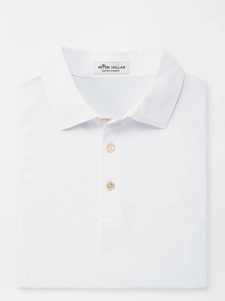 Peter Millar Solid Performance Mesh Polo in White