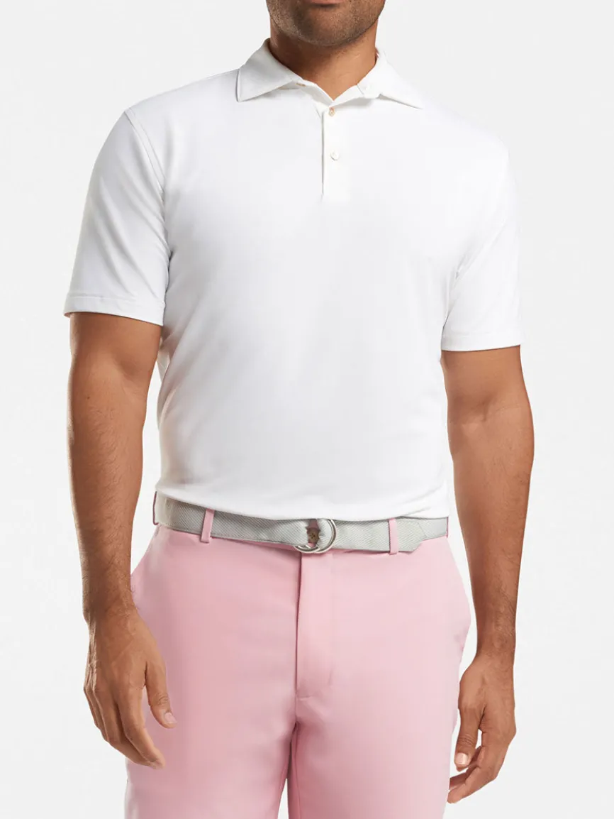 Peter Millar Solid Performance Mesh Polo in White