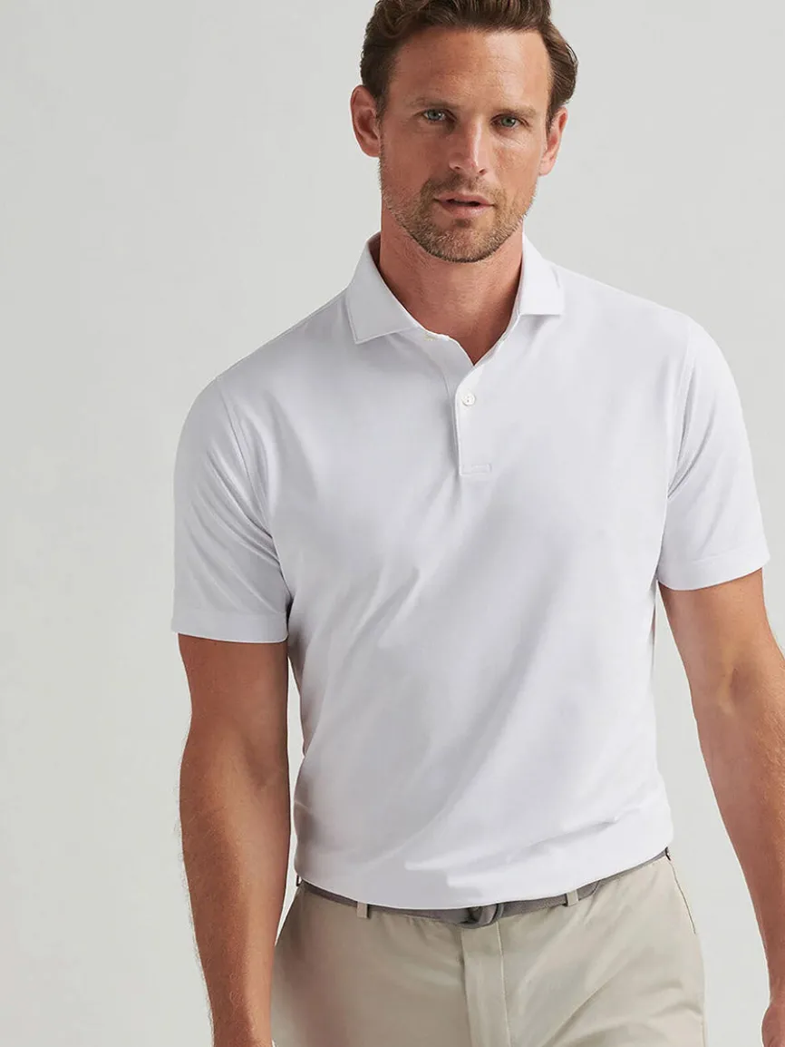 Peter Millar Soul Performance Mesh Polo in White