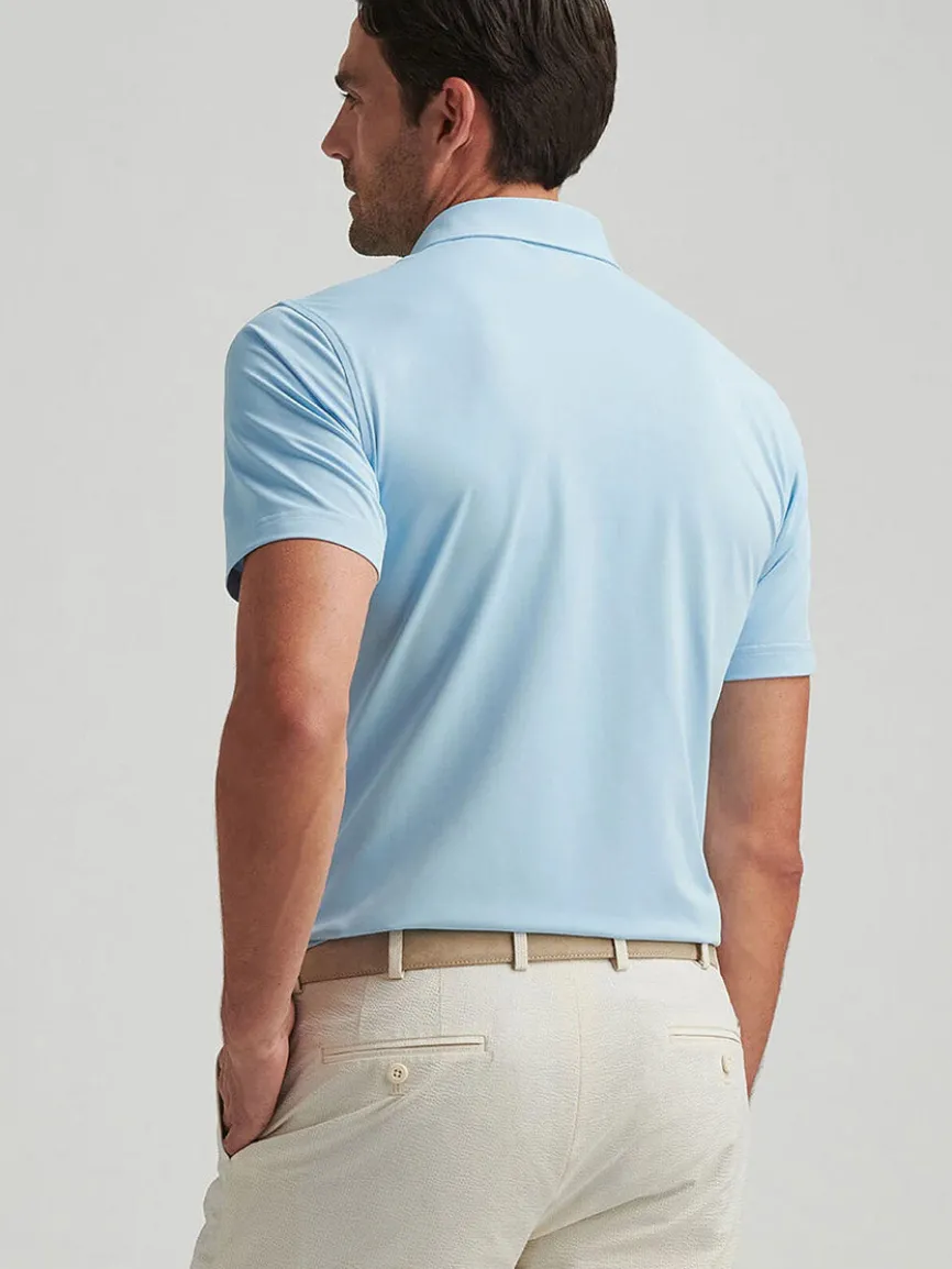 Peter Millar Soul Performance Mesh Polo in Blue Frost