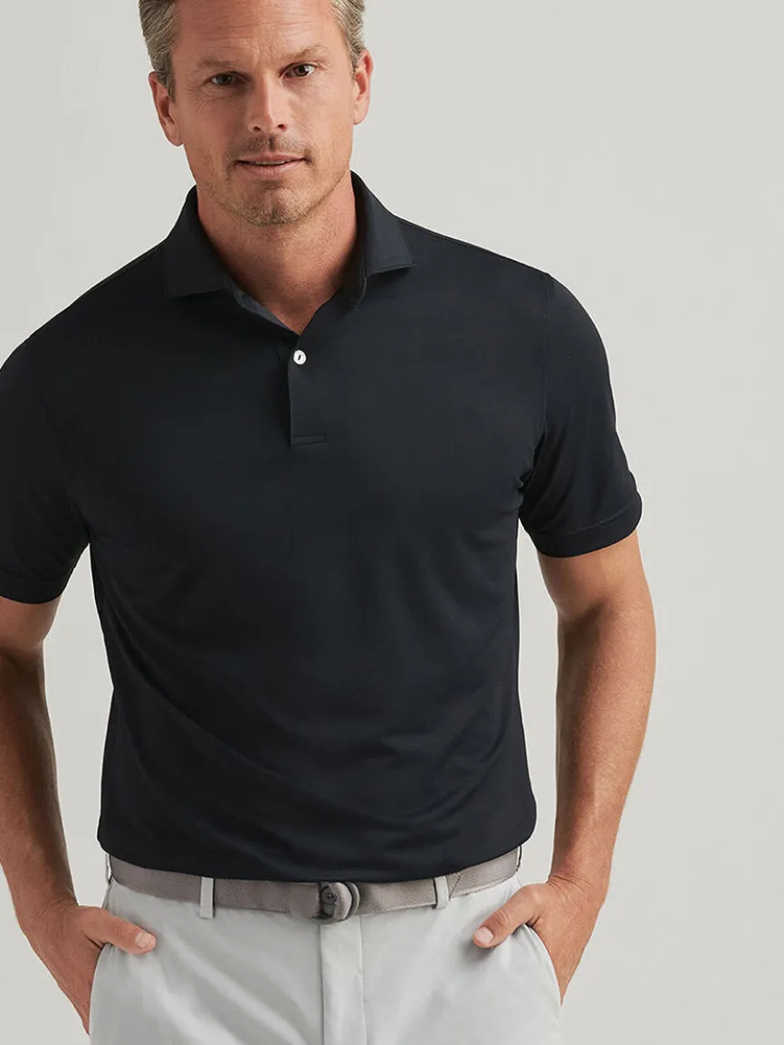 Peter Millar Soul Performance Mesh Polo in Black