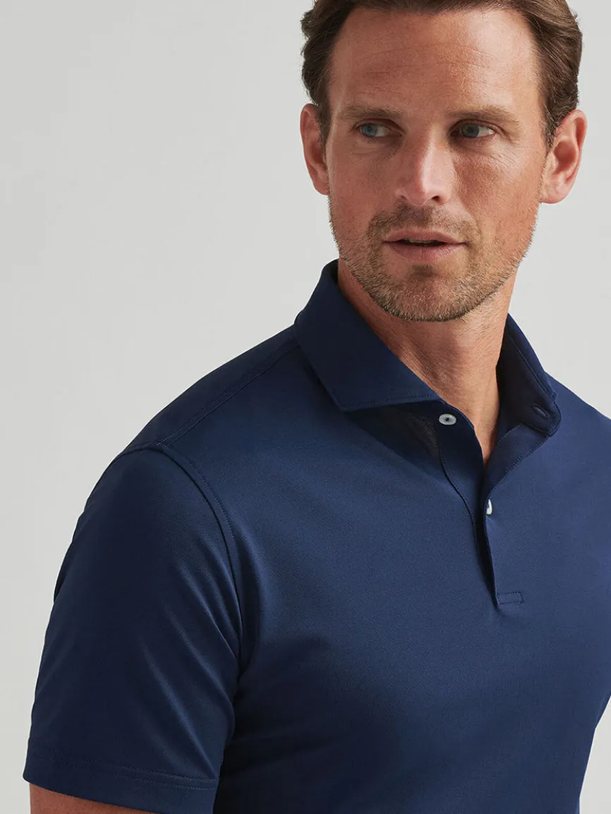 Peter Millar Soul Performance Mesh Polo in Navy