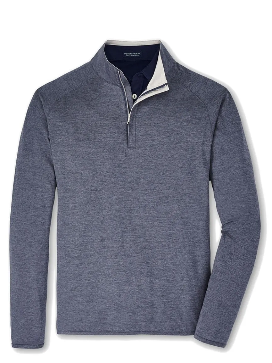 Peter Millar Stealth Performance Quarter-Zip in Steel