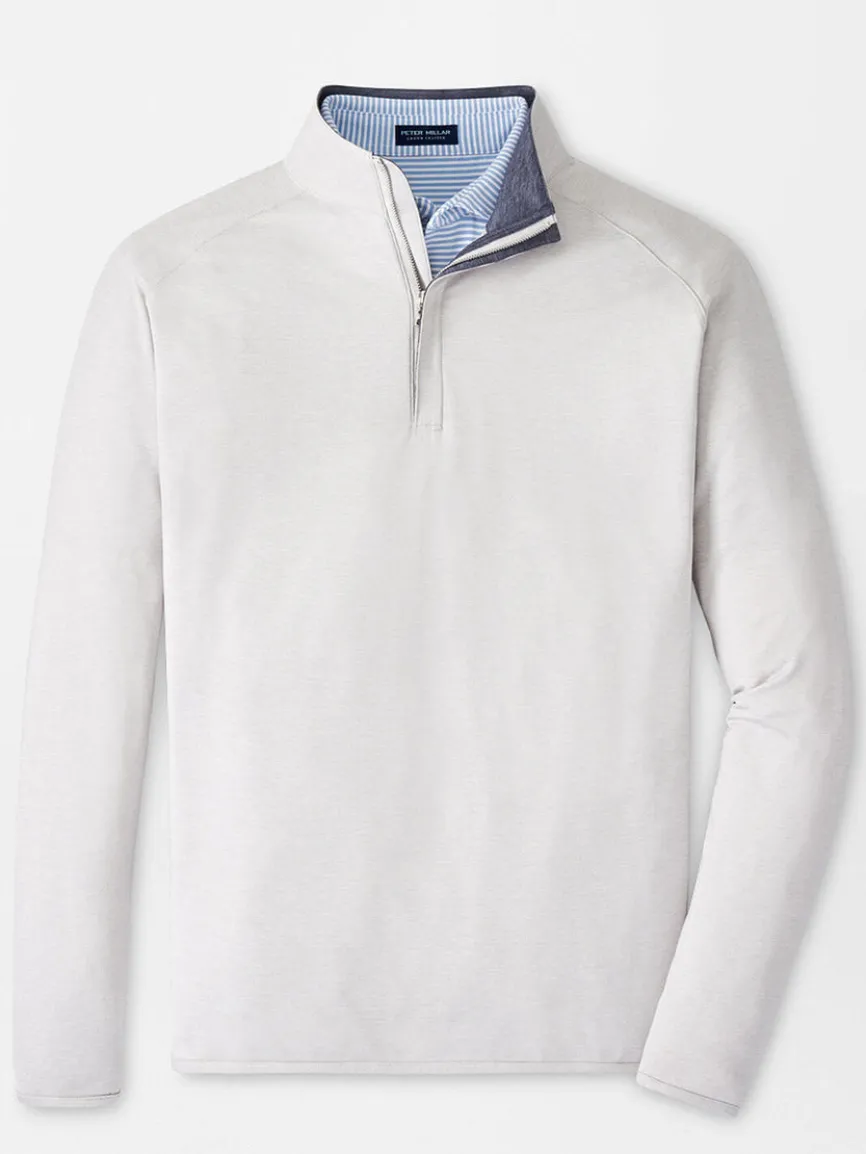Peter Millar Stealth Performance Quarter-Zip in British Grey
