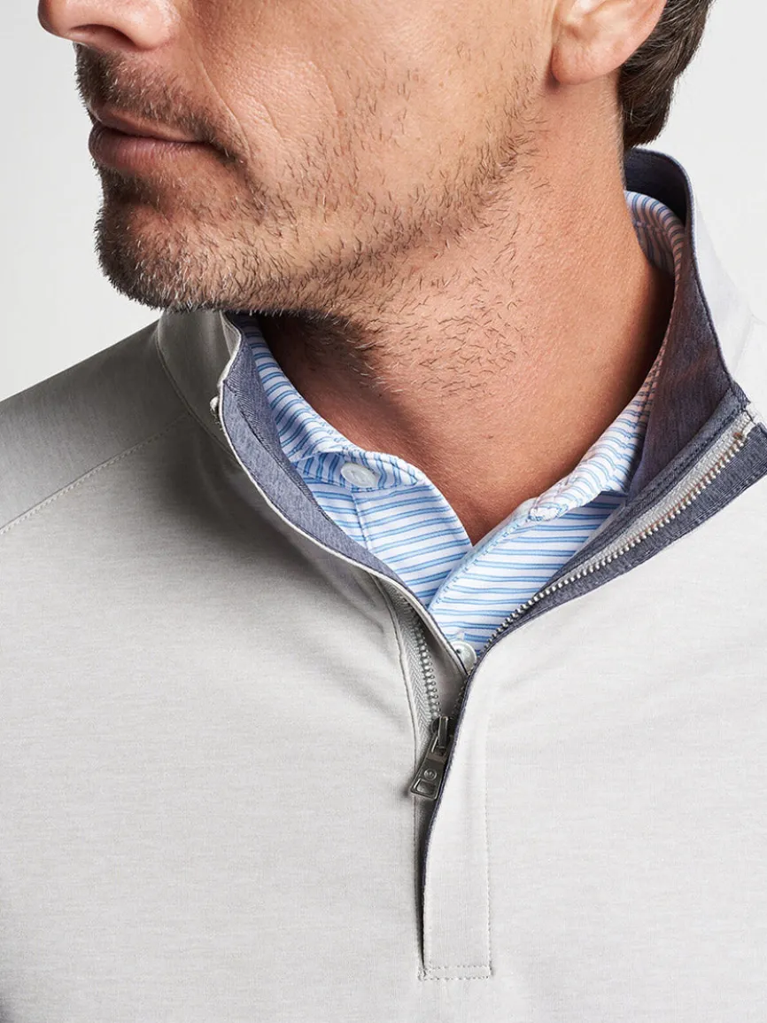Peter Millar Stealth Performance Quarter-Zip in British Grey