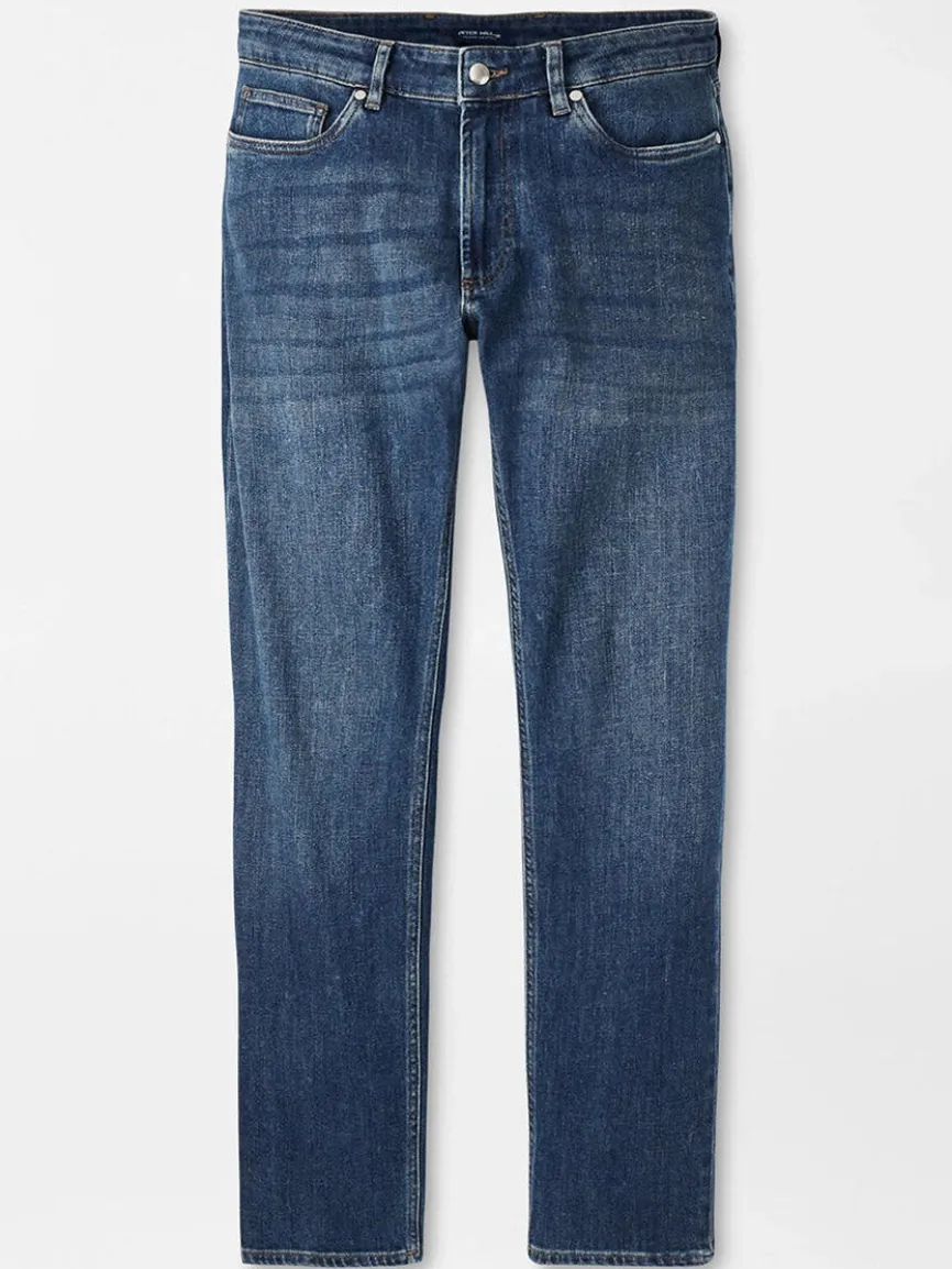 Peter Millar Vintage Washed Five-Pocket Denim in True Blue Wash