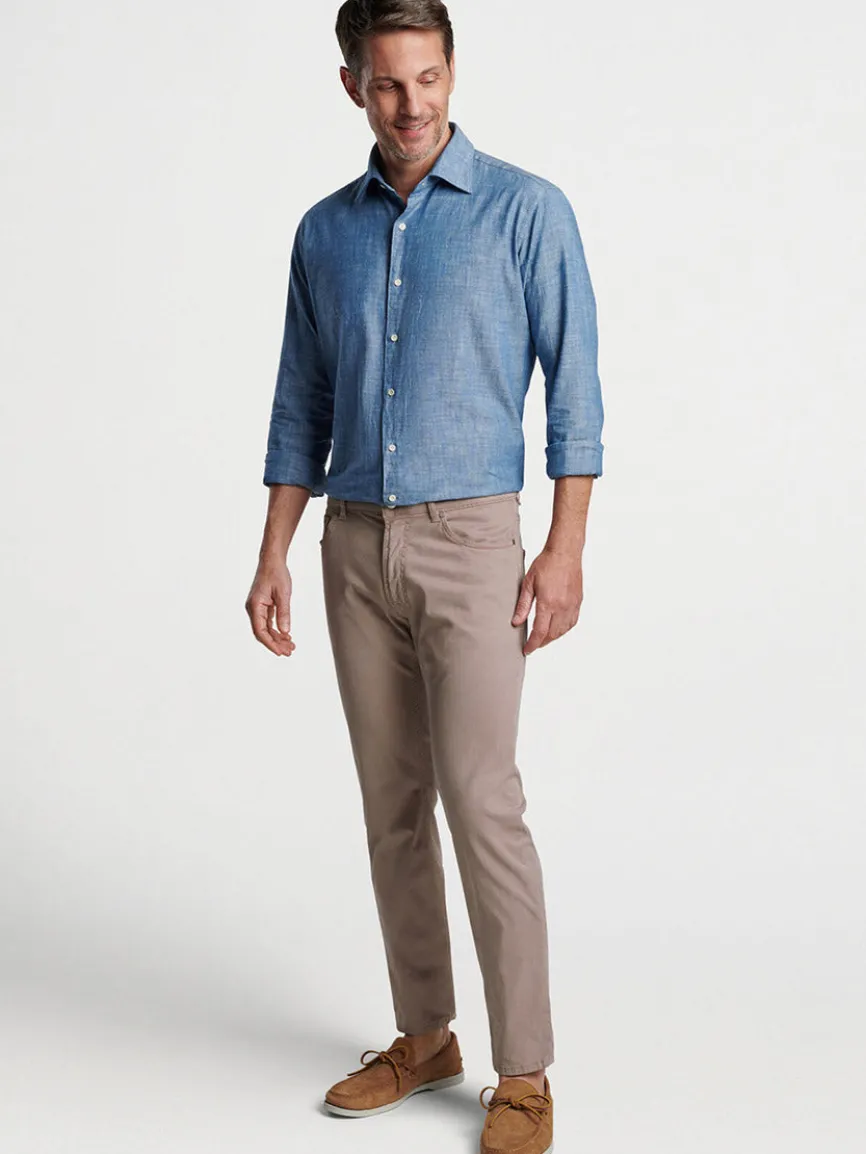 Peter Millar Wayfare Five-Pocket Pant in Khaki