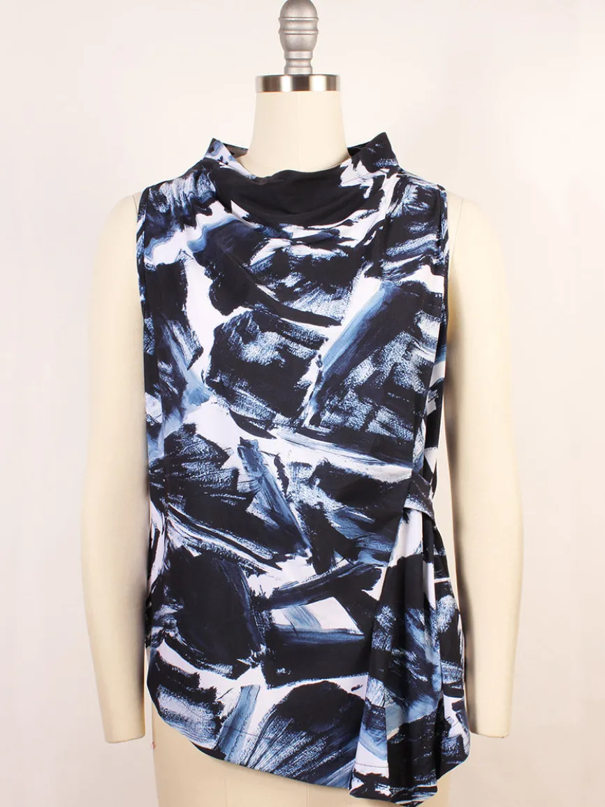 Porto Sicily Sleeveless Mock Top in Shadow Shodo