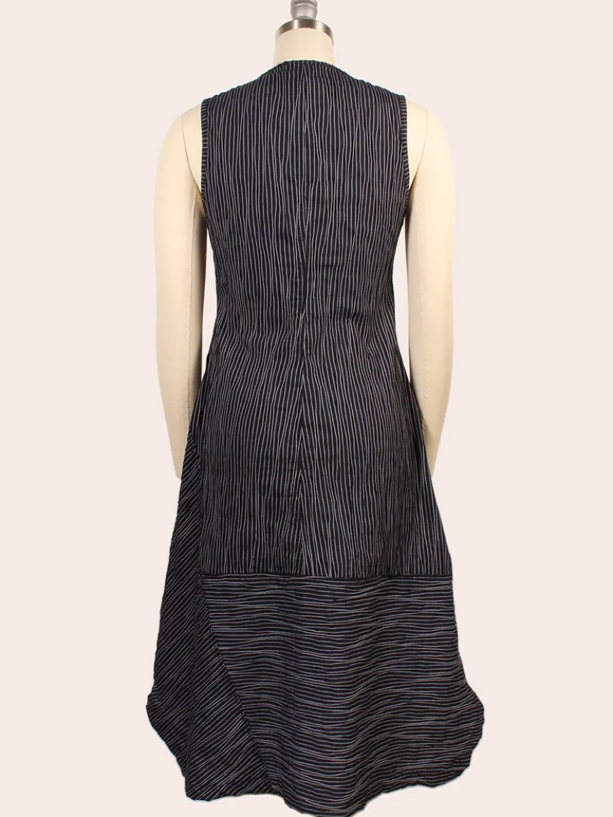 Porto Trophy Nagoya Stripe Sleeveless Dress in Navy