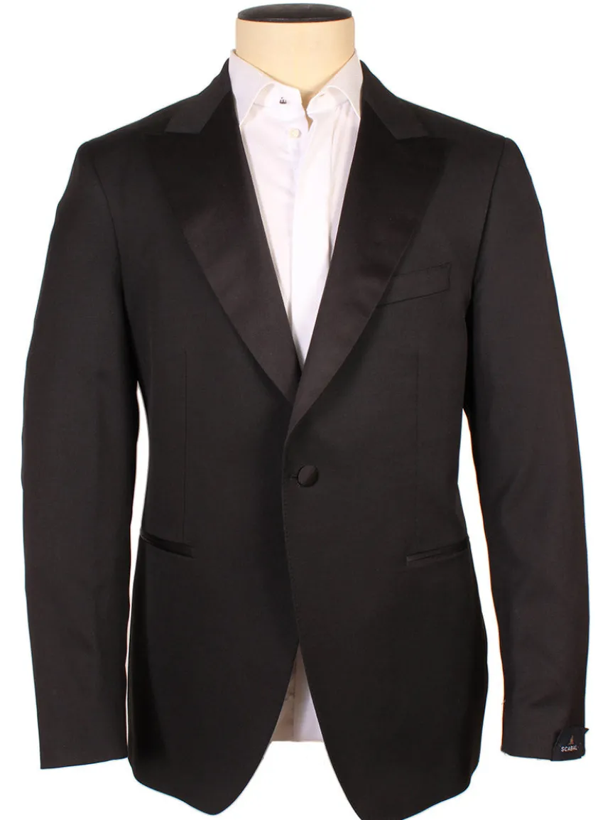 Scabal Black Satin Trim Super 100s Tuxedo