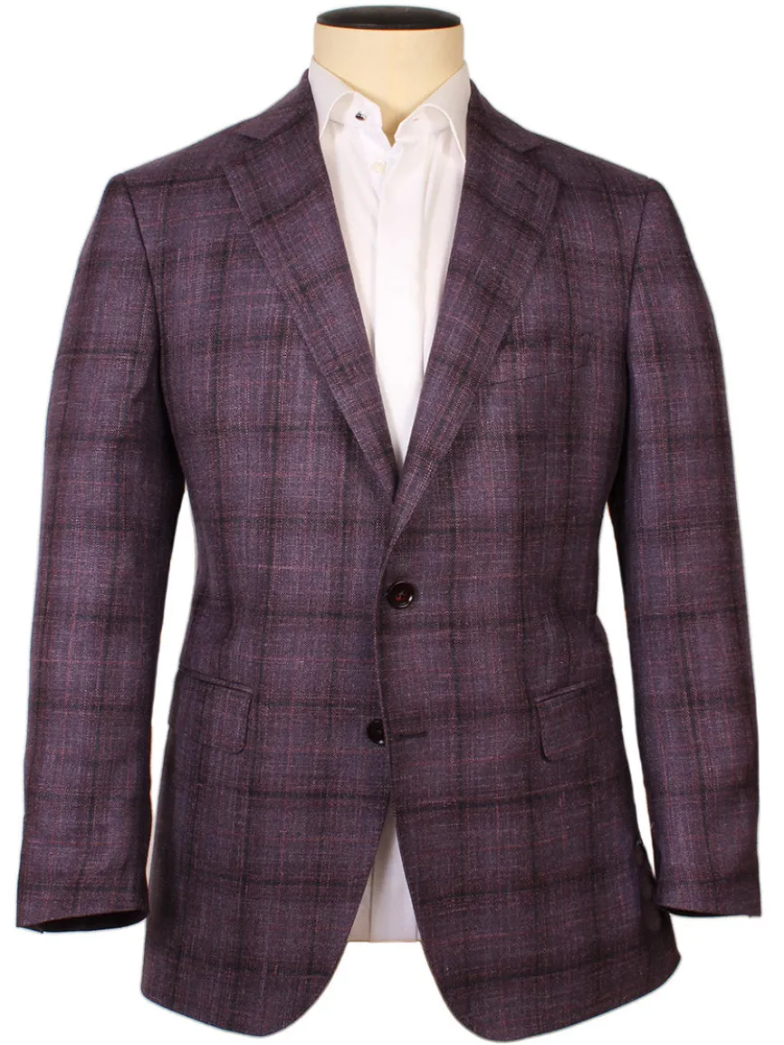 Scabal Taormina Dark Aubergine Check Sport Jacket