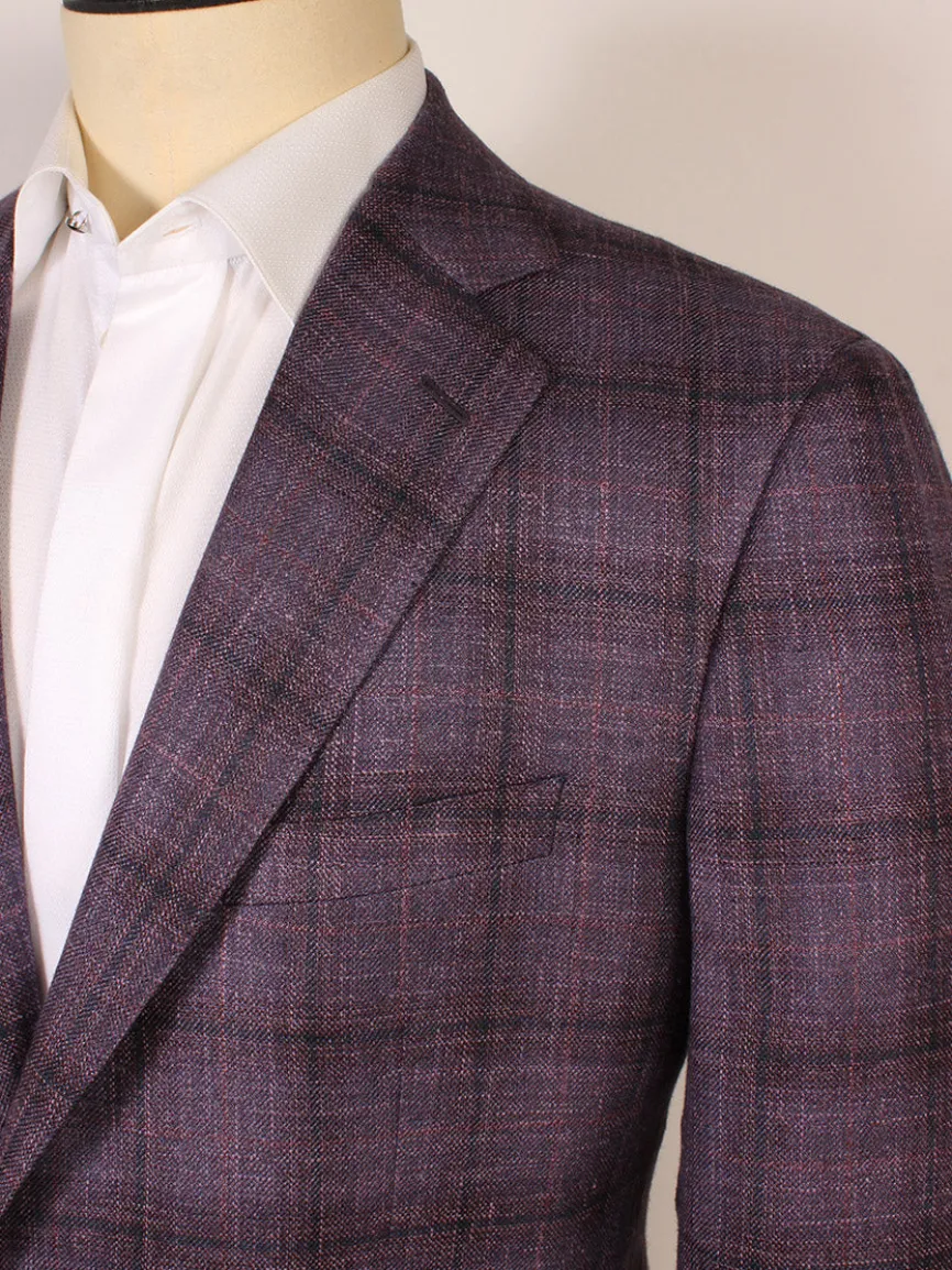 Scabal Taormina Dark Aubergine Check Sport Jacket